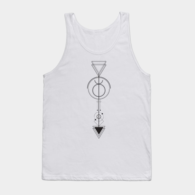 Taurus Arrow - Geometric Astrology Tank Top by alcateiaart